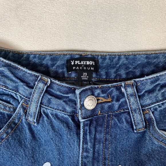 Playboy Pacsun carpenter cargo blue jeans size 23 high rise Los Angeles - Picture 6 of 8